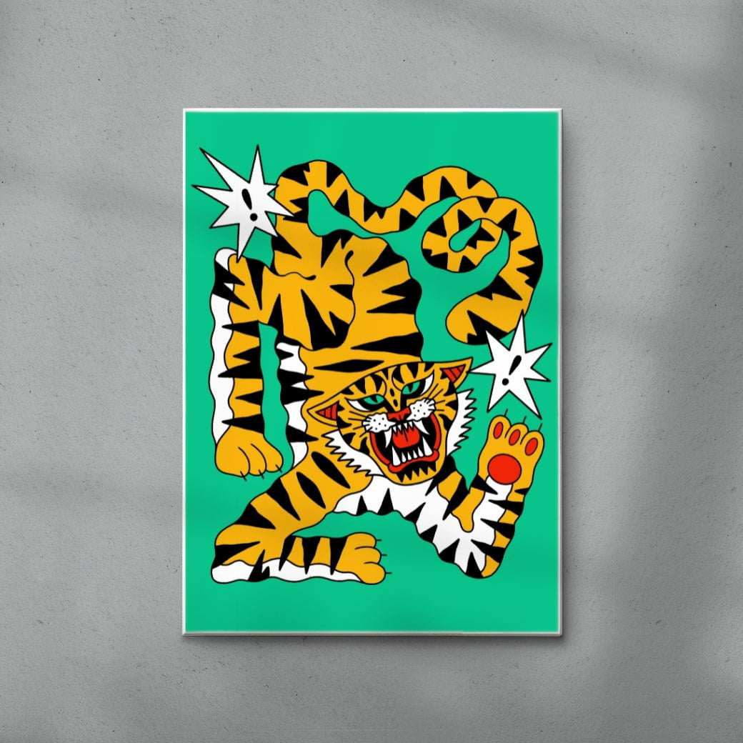 Big Cat contemporary wall art print by Jamie Muck - sold by DROOL
