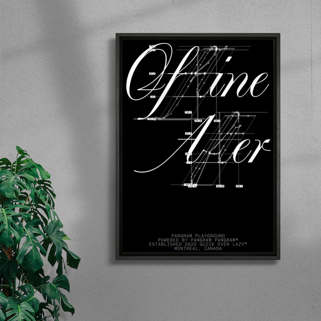 Offline contemporary wall art print by Pangram Pangram Foundry - sold by DROOL