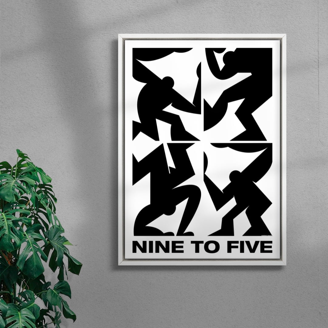 NINE TO FIVE contemporary wall art print by Konrad Grafik - sold by DROOL