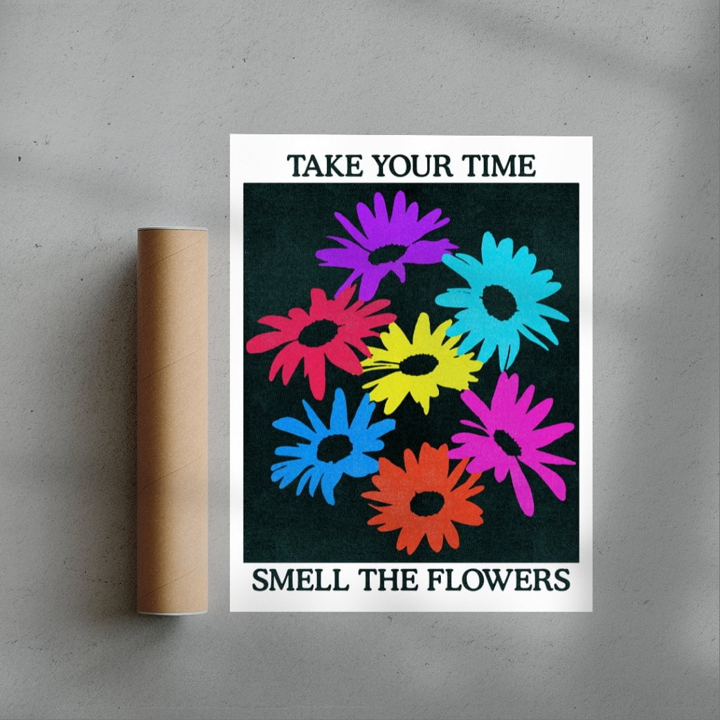 Take Your Time, Smell The Flowers contemporary wall art print by Othman Zougam - sold by DROOL