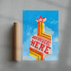 Wish You Were Here contemporary wall art print by Laurie Campbell - sold by DROOL