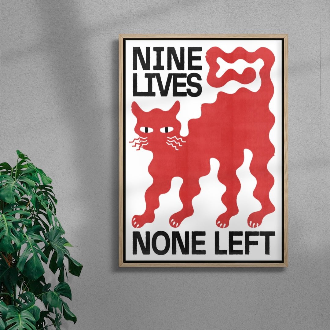 Nine Lives contemporary wall art print by Alexander Khabbazi - sold by DROOL