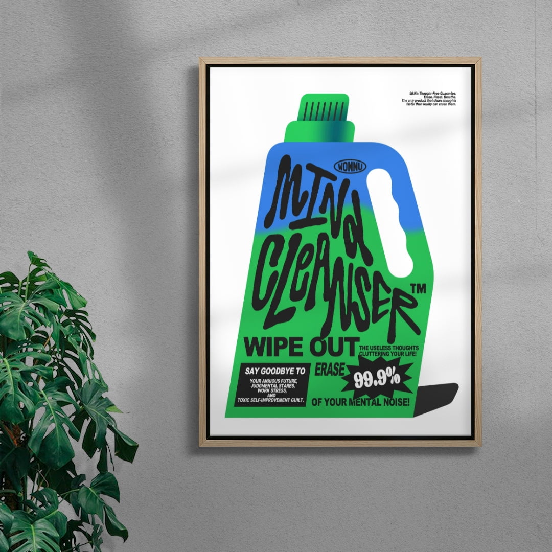 Mind Cleanser contemporary wall art print by Wonnu - sold by DROOL
