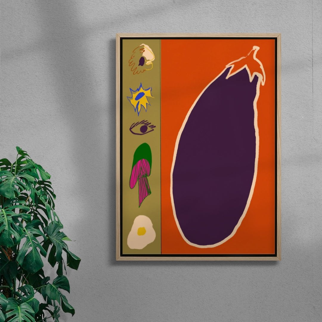 Aubergine Slice contemporary wall art print by Lauren Doughty - sold by DROOL