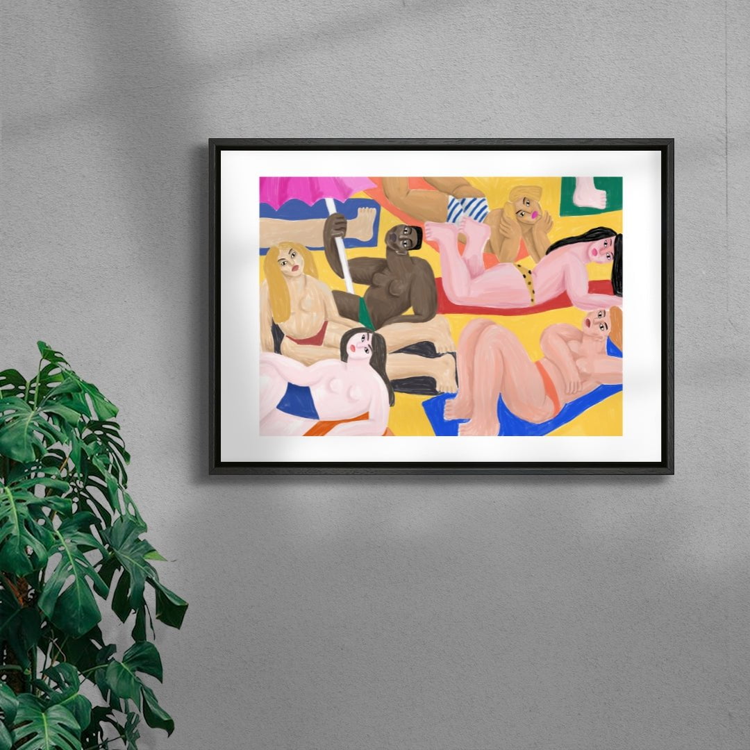 La plage contemporary wall art print by Cépé - sold by DROOL