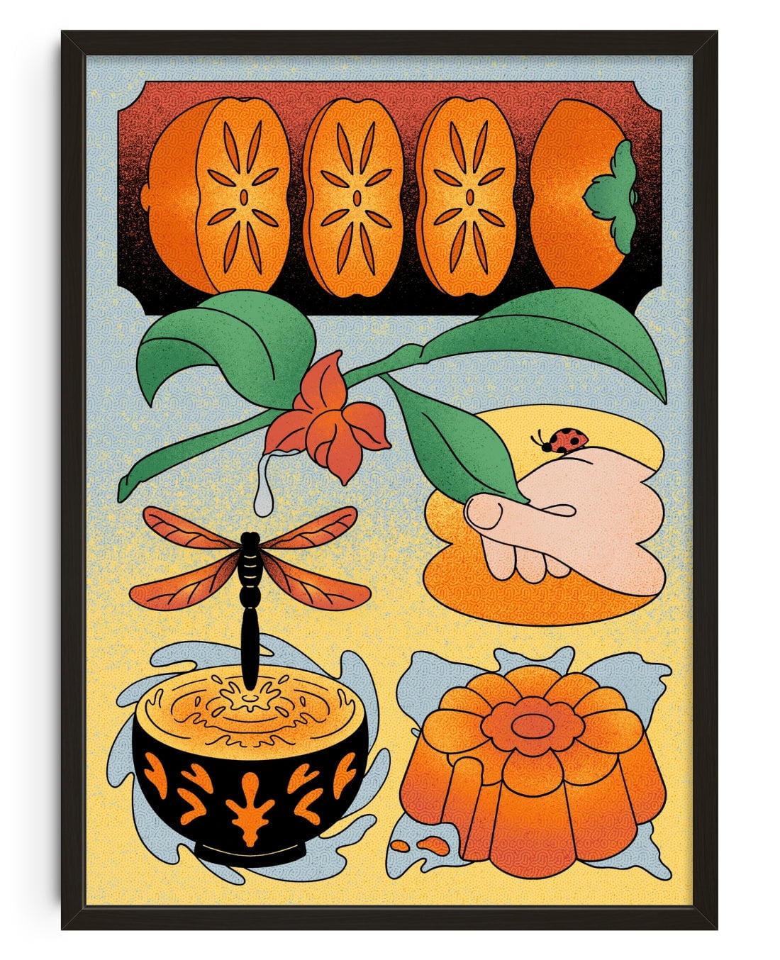 Persimmon Dreams contemporary wall art print by Erica Lee - sold by DROOL