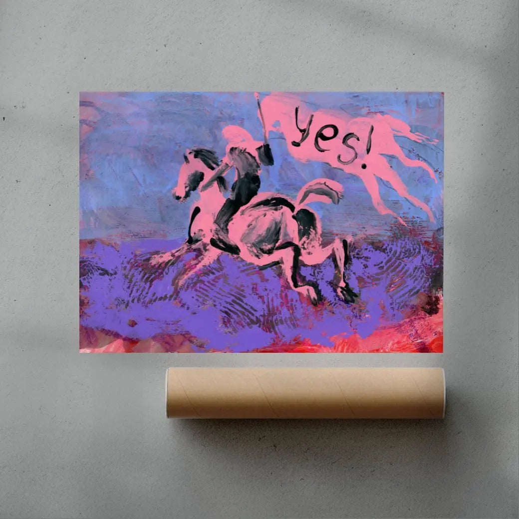 Pink Horse Yes Flag