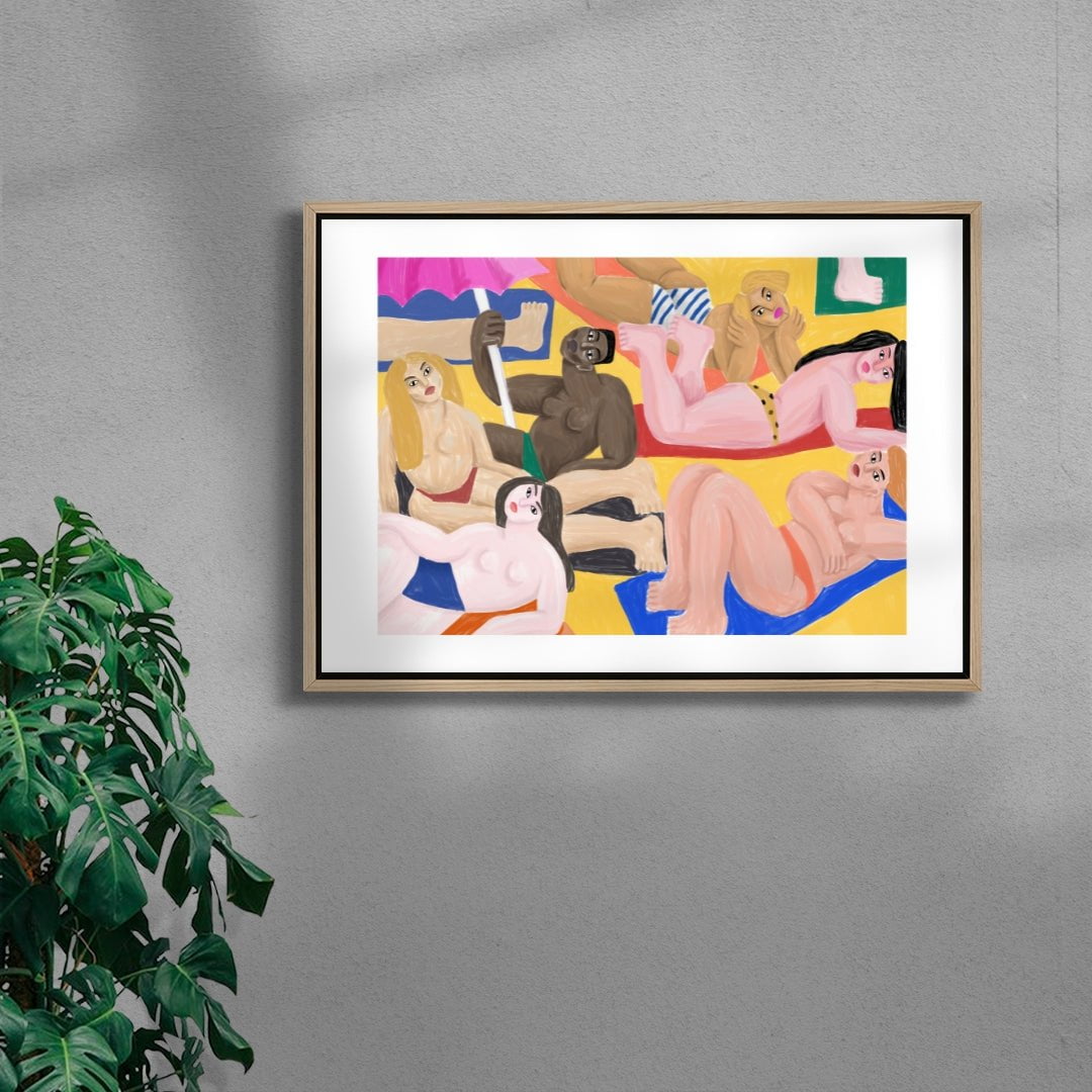 La plage contemporary wall art print by Cépé - sold by DROOL