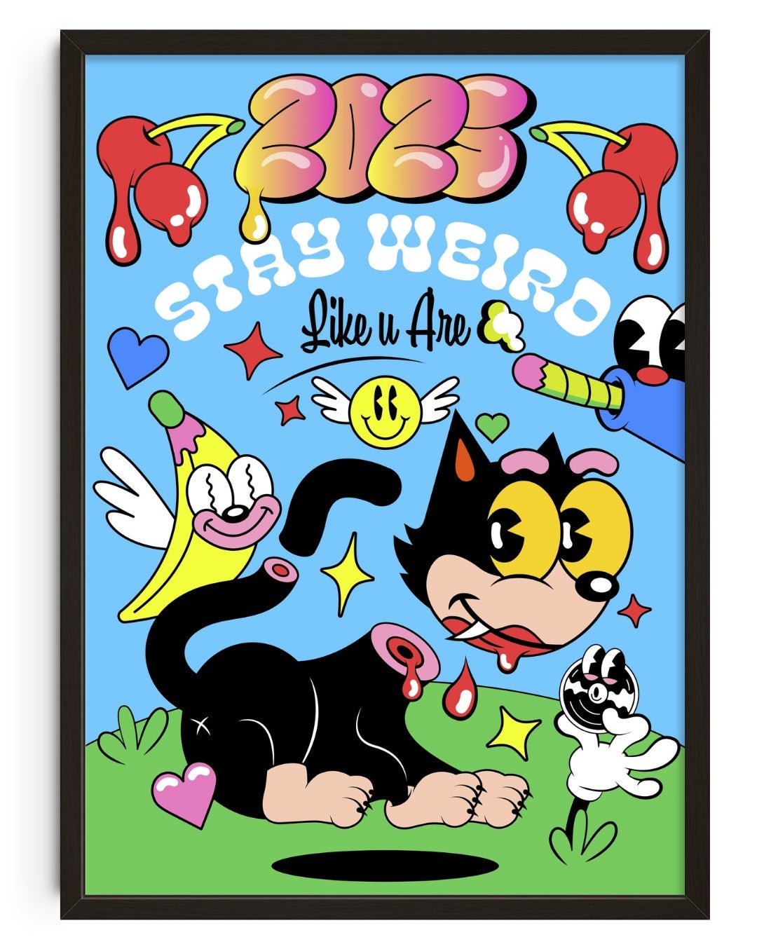 Stay weird 2 contemporary wall art print by Ovcharka - sold by DROOL