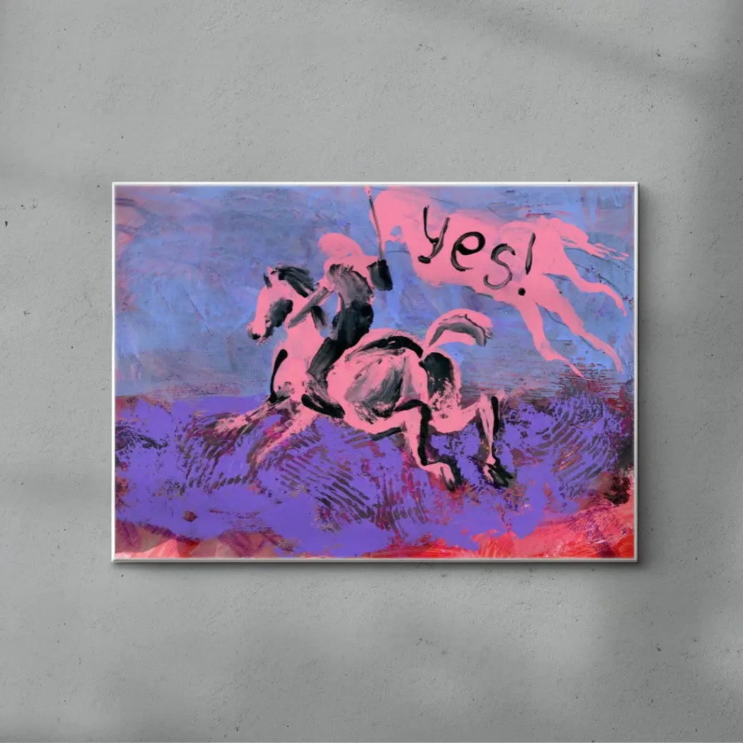 Pink Horse Yes Flag