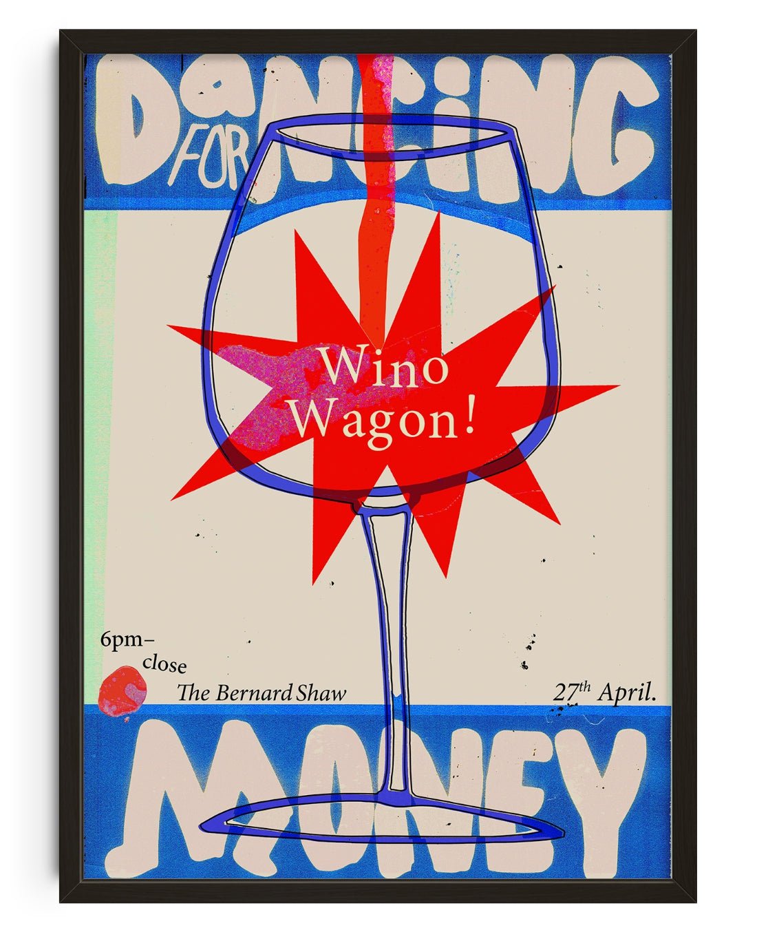 Wino Wagon contemporary wall art print by Ciara Wade - sold by DROOL