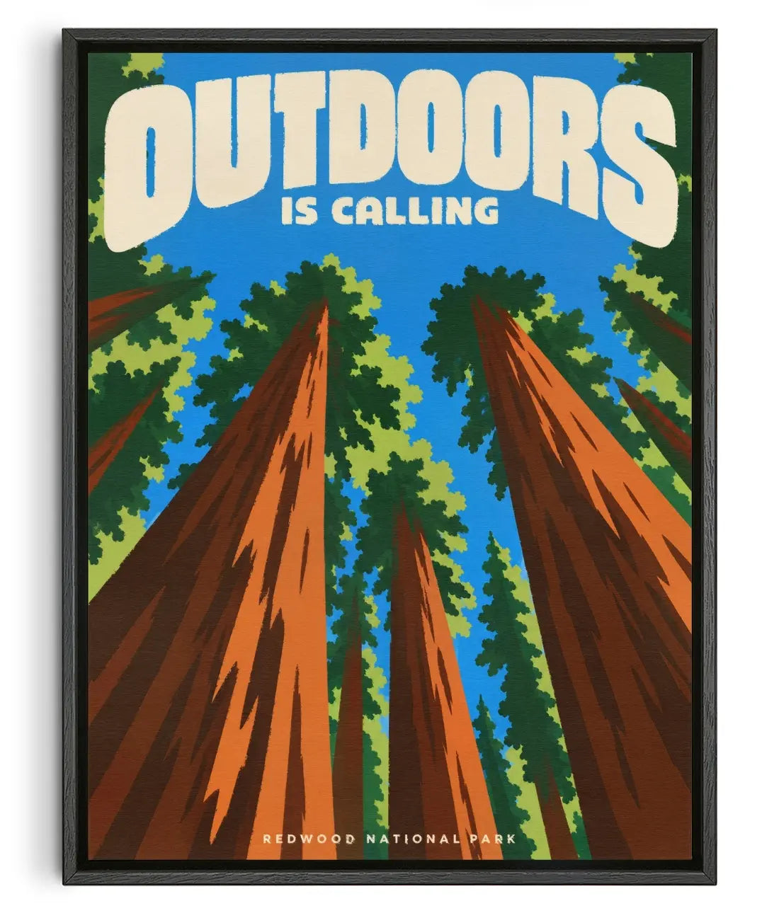 Outdoors is calling contemporary canvas print by Xela - sold by DROOL