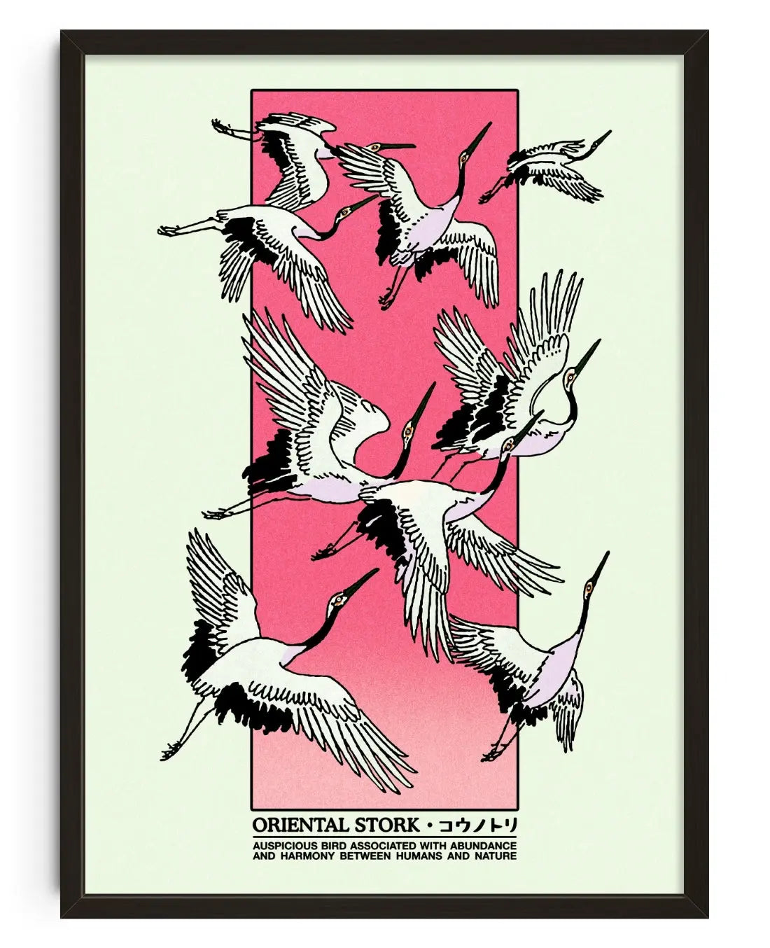 Oriental Stork contemporary art print by Othman Zougam - sold by DROOL