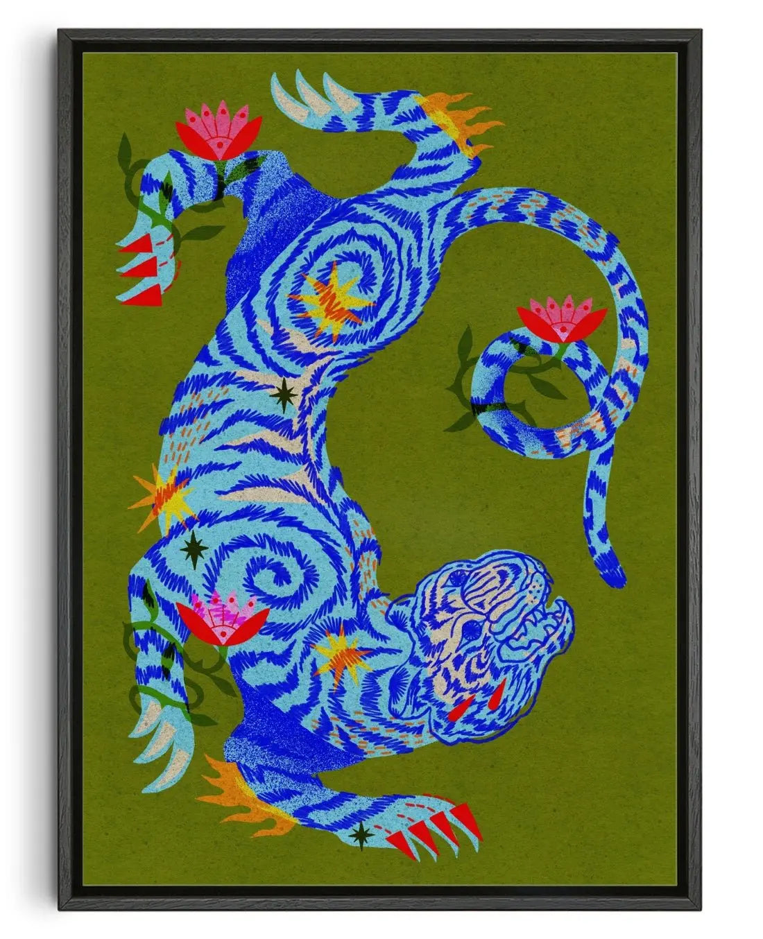 Tiger Guardian contemporary wall art print by Kwonny - sold by DROOL