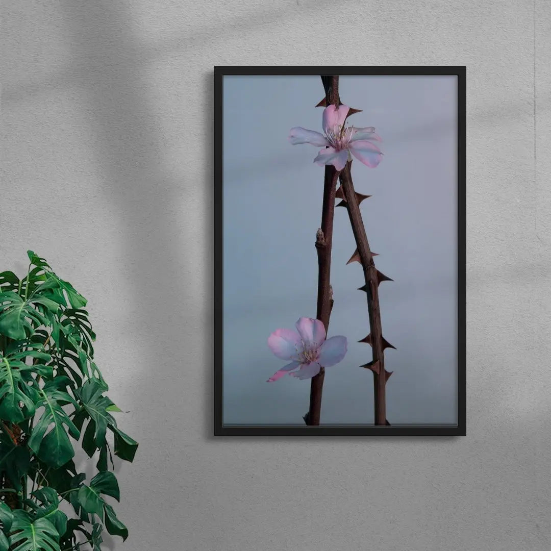 Pink thorns contemporary wall art print by Rowan Spray - sold by DROOL