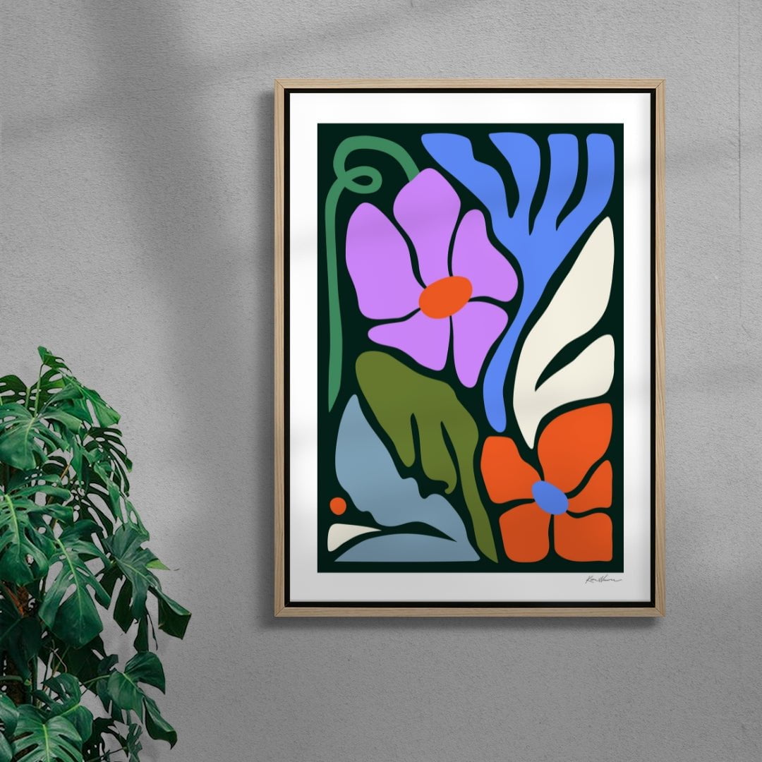 La Décision de la fleur contemporary wall art print by Kim Van Vuuren - sold by DROOL