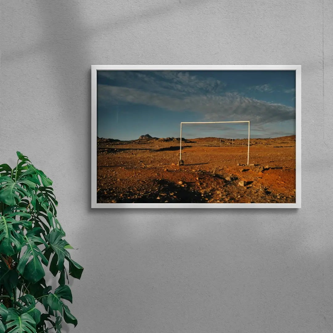 Desert Goalposts contemporary wall art print by Korbinian Grad - sold by DROOL