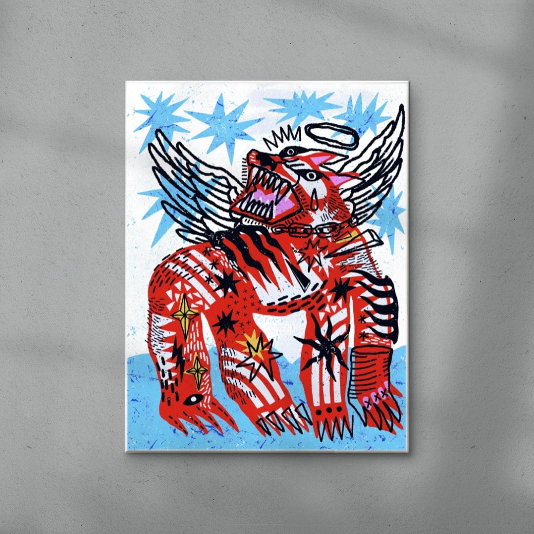 All Dogs Go To Heaven contemporary wall art print by Kwonny - sold by DROOL