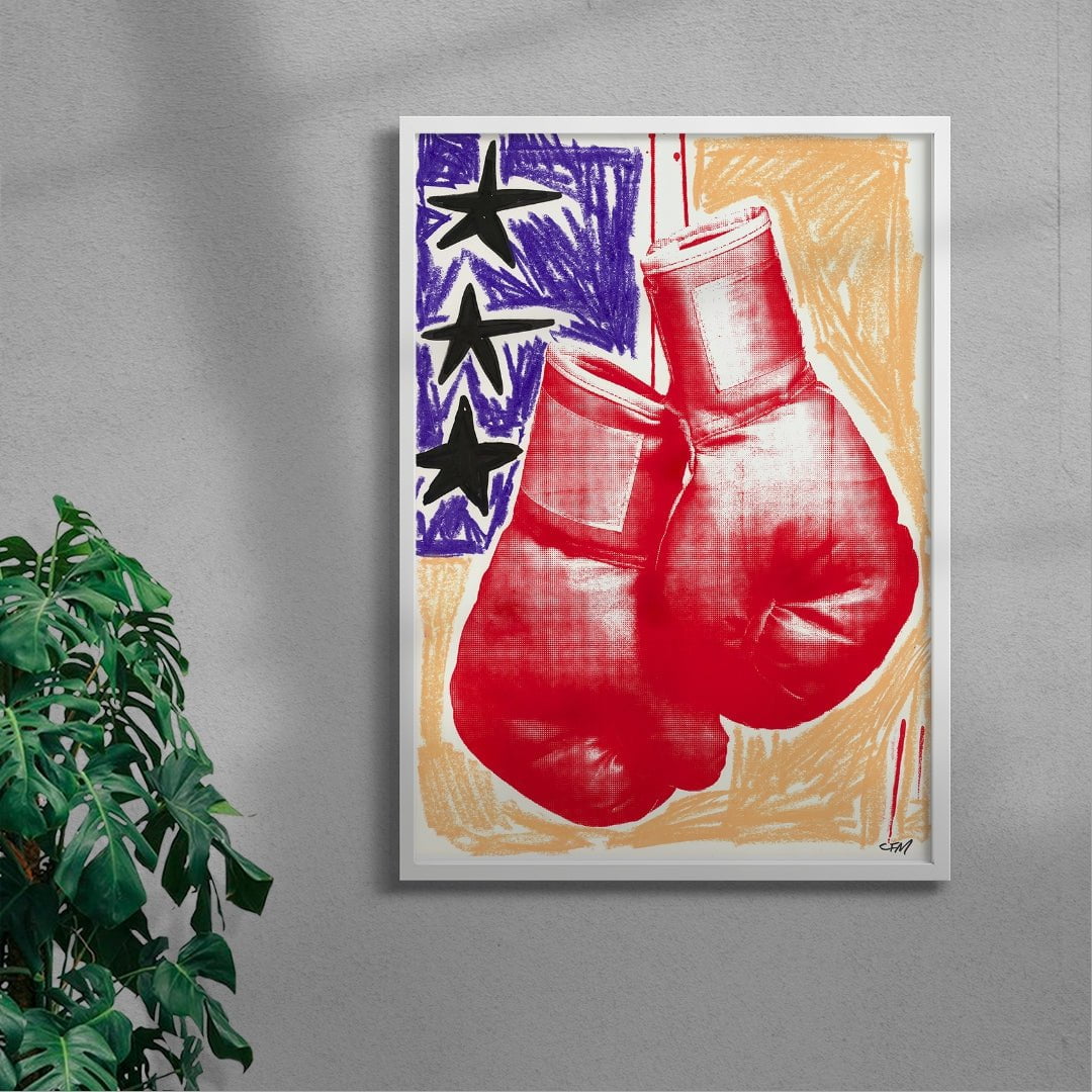 Boxing Gloves contemporary wall art print by Caitlin Flood-Molyneux - sold by DROOL