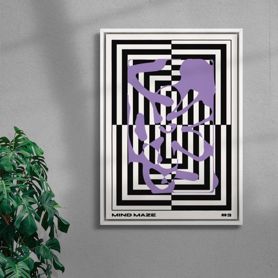 Mind Maze #2 contemporary wall art print by Lou Wang - sold by DROOL