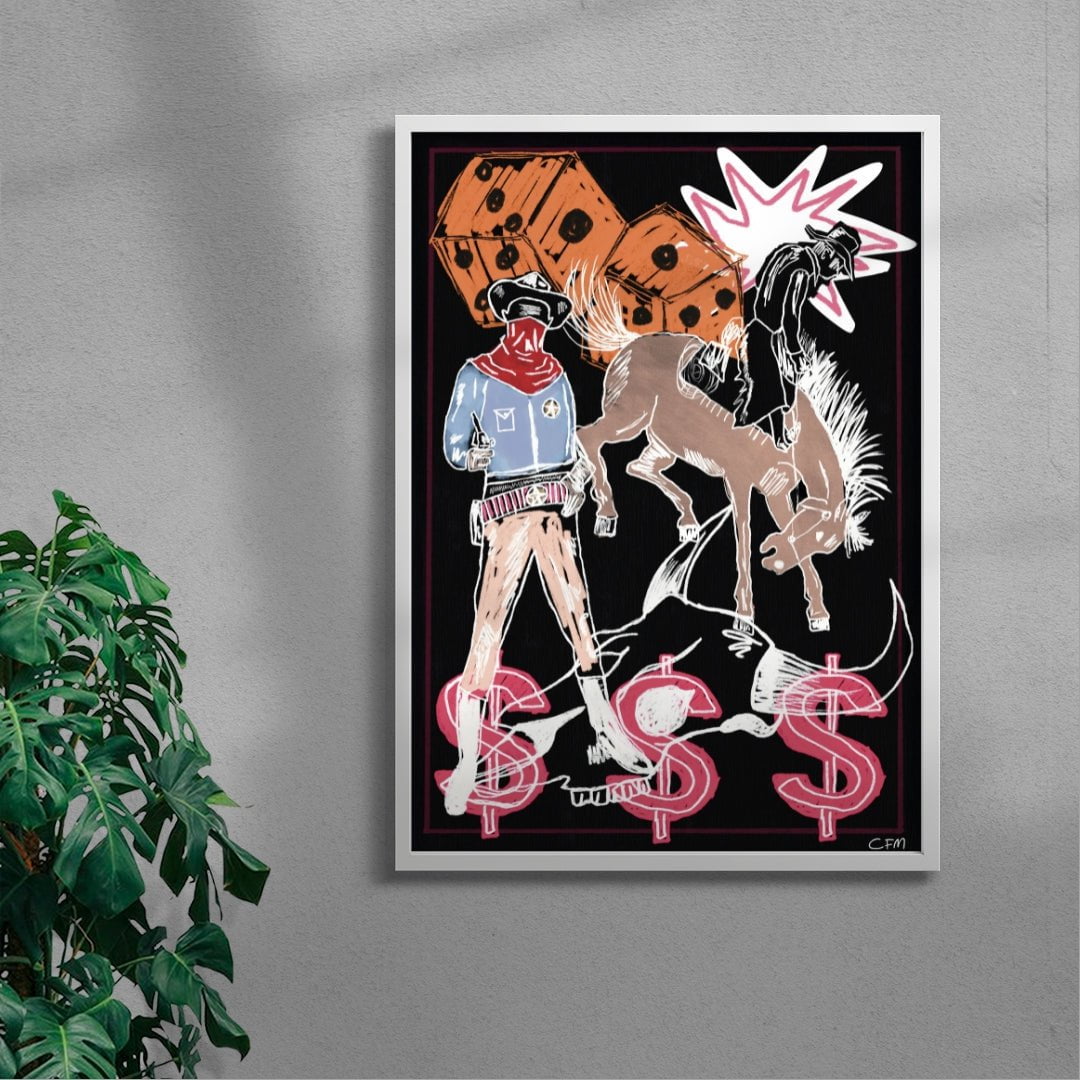 The Gambler contemporary wall art print by Caitlin Flood-Molyneux - sold by DROOL