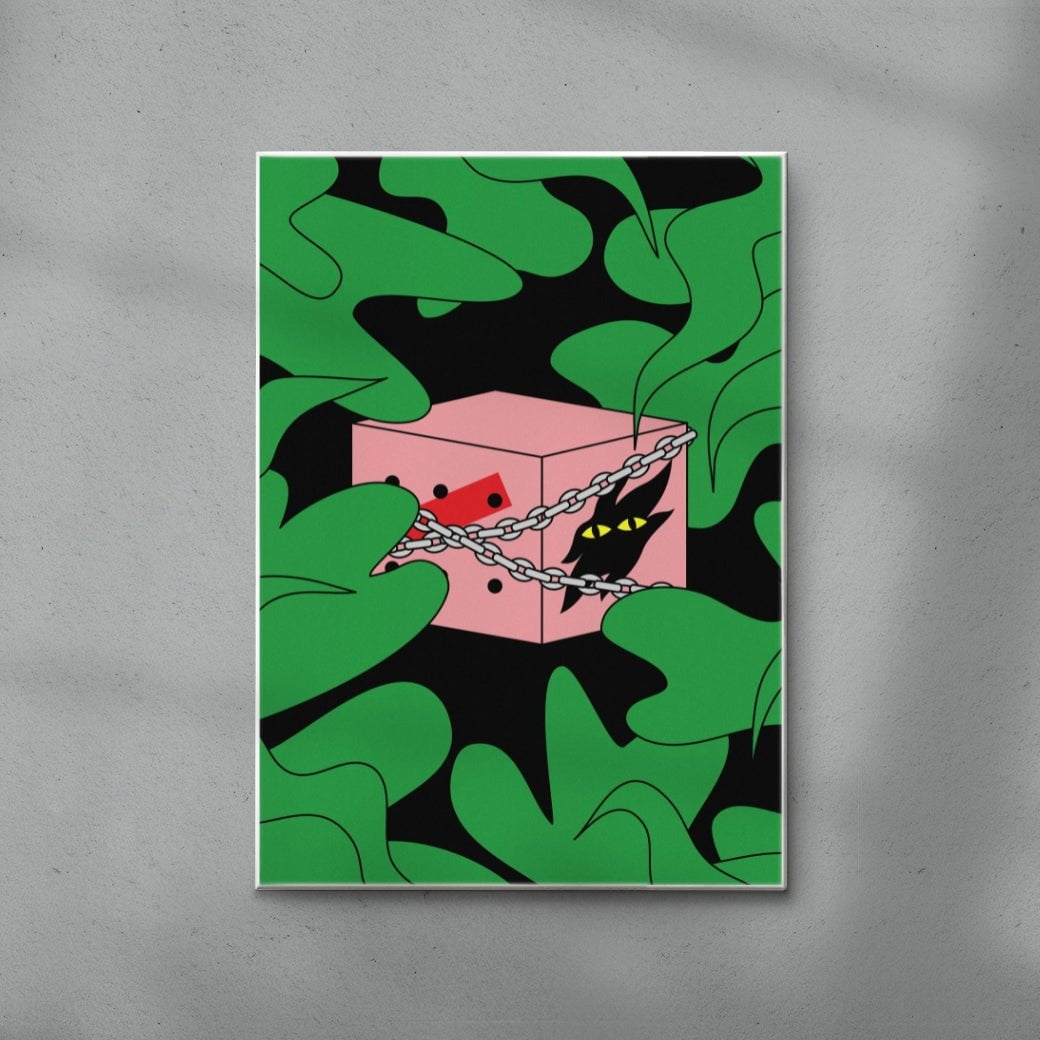 BEAST IN A BOX contemporary canvas art print by GOOD OMEN - sold by DROOL