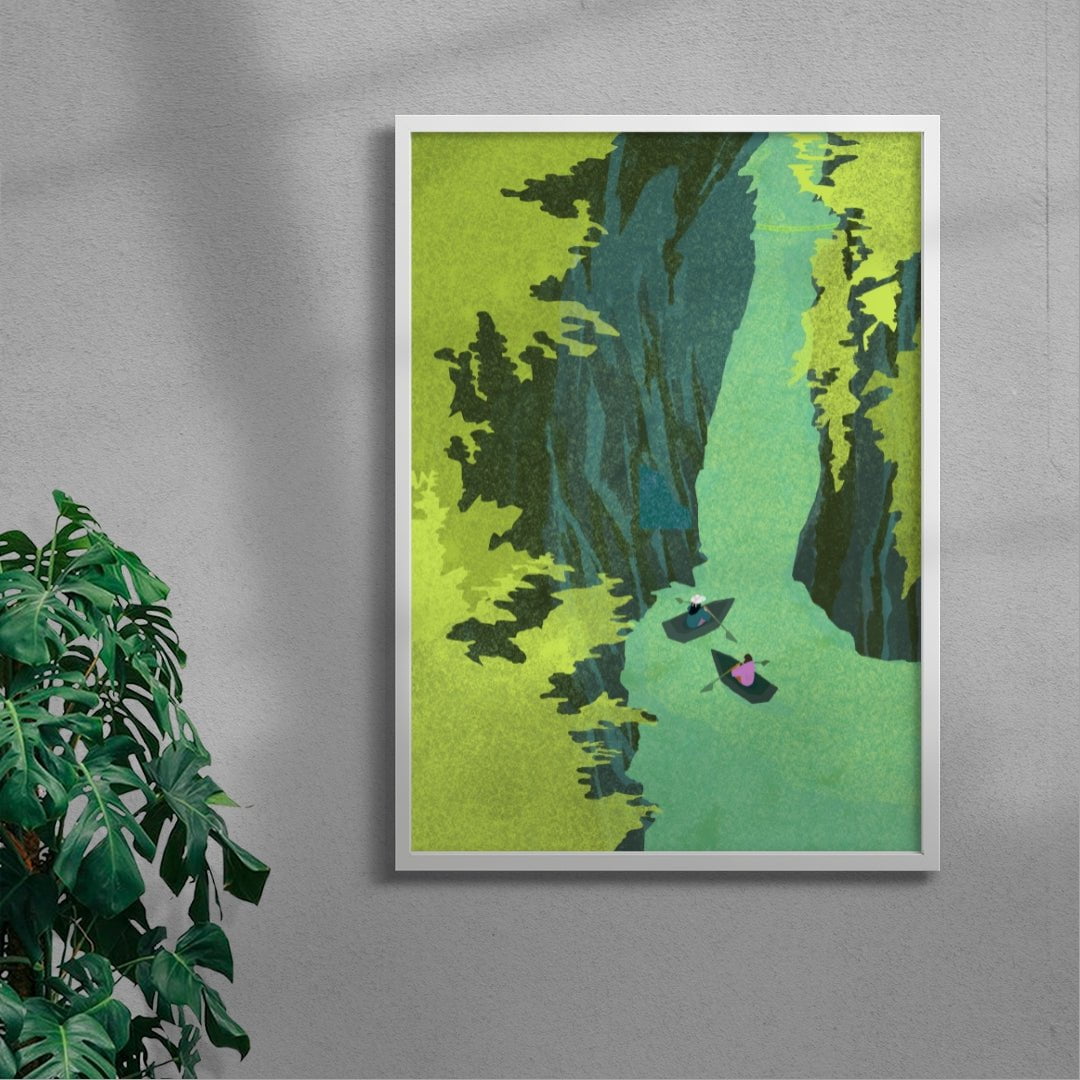 Takachiho Gorge contemporary wall art print by Lily Kong - sold by DROOL