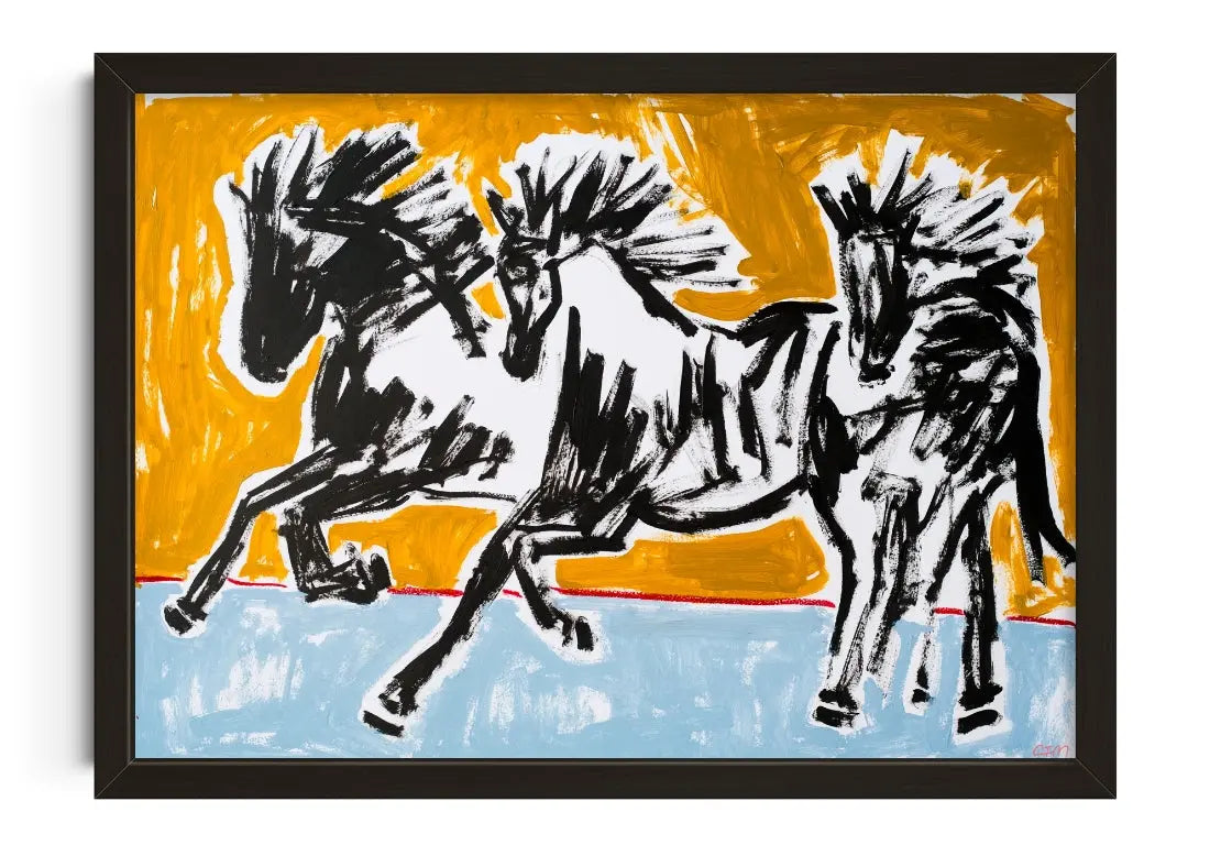 Wild Horses contemporary art print by Caitlin Flood-Molyneux - sold by DROOL