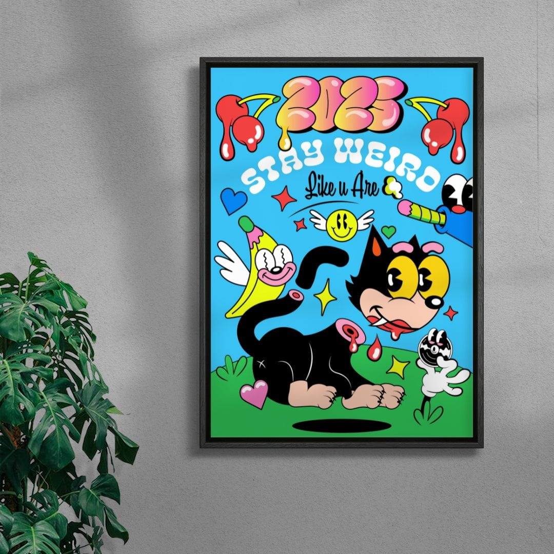 Stay weird 2 contemporary wall art print by Ovcharka - sold by DROOL