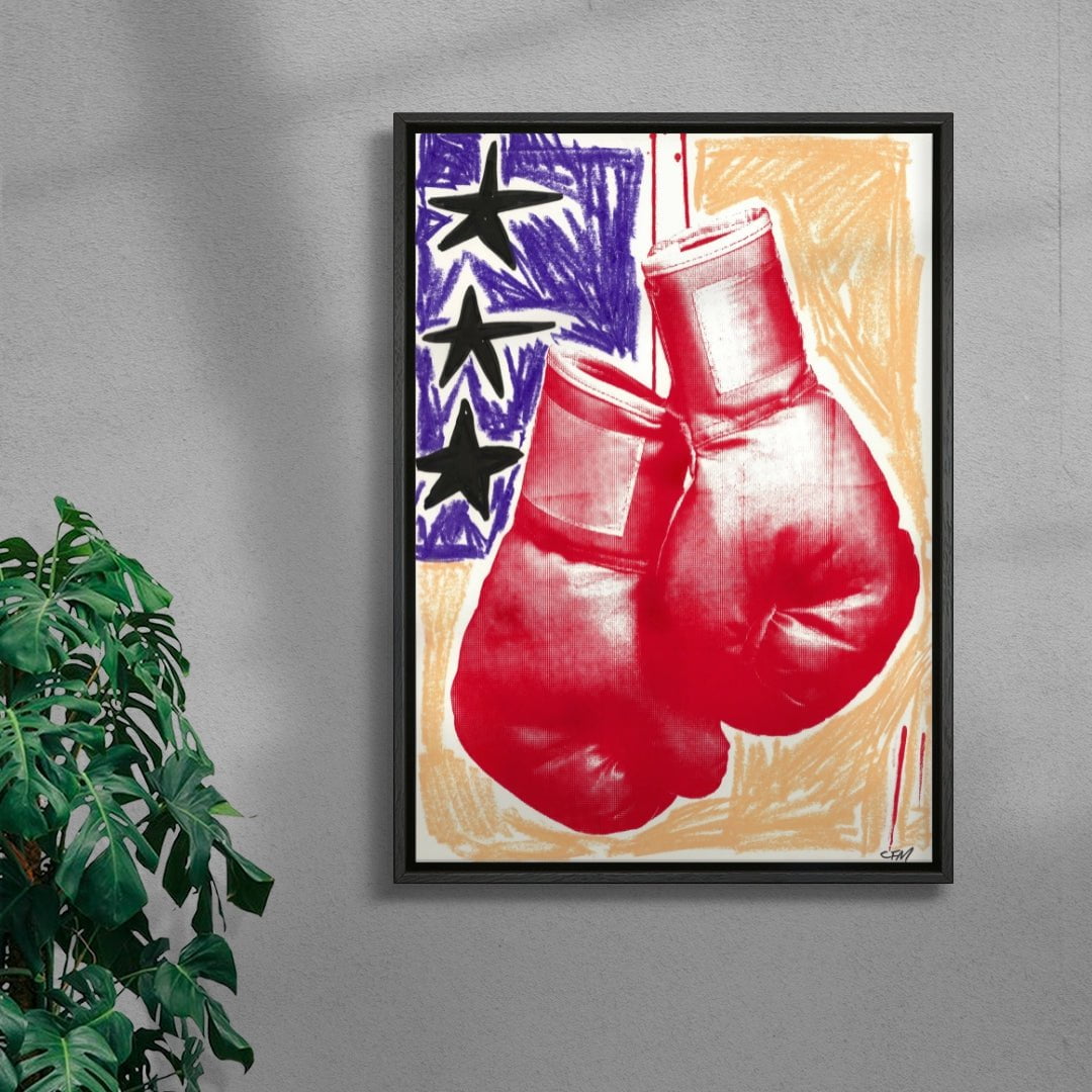 Boxing Gloves contemporary wall art print by Caitlin Flood-Molyneux - sold by DROOL