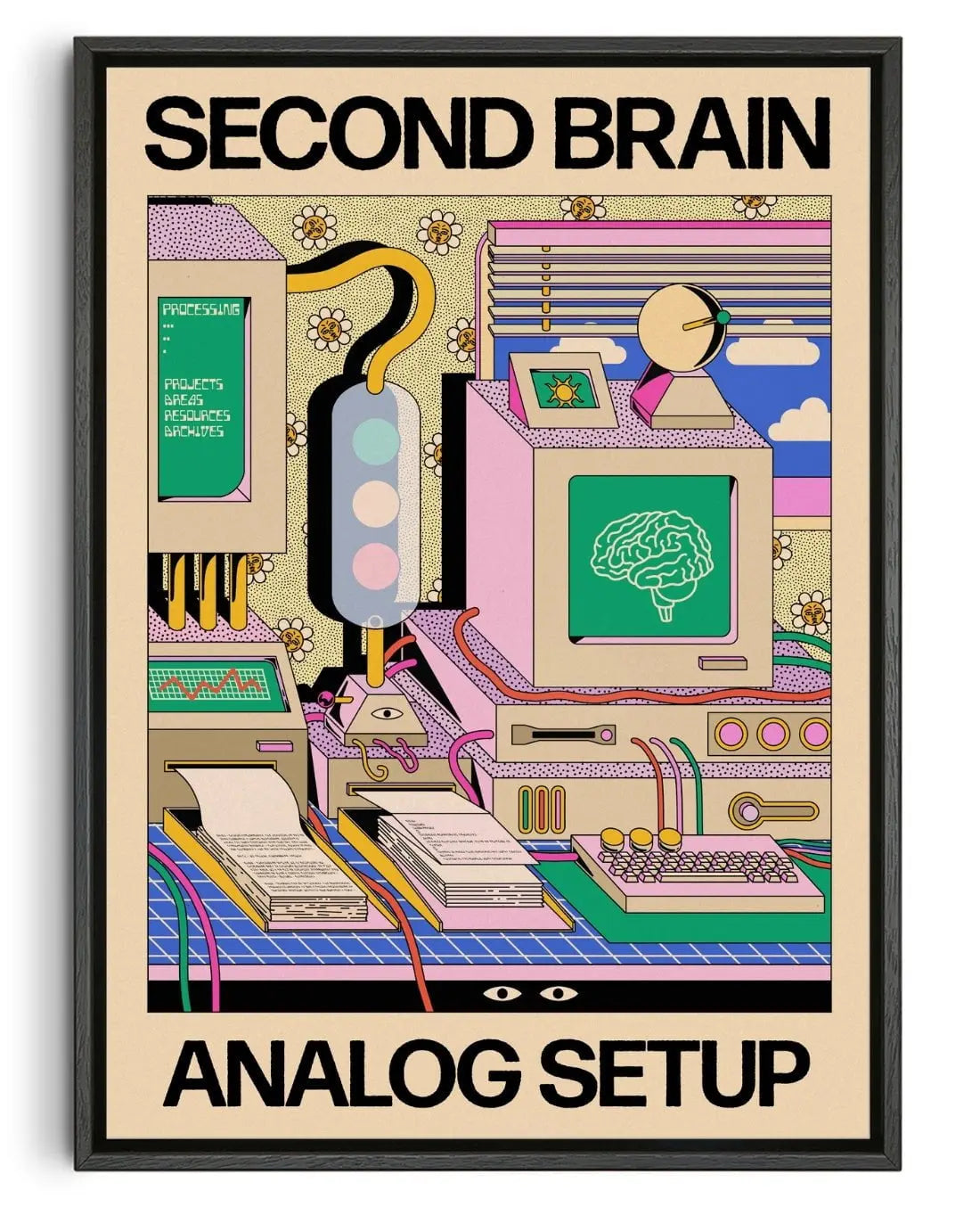 Second Brain contemporary wall art print by Azaazelus - sold by DROOL