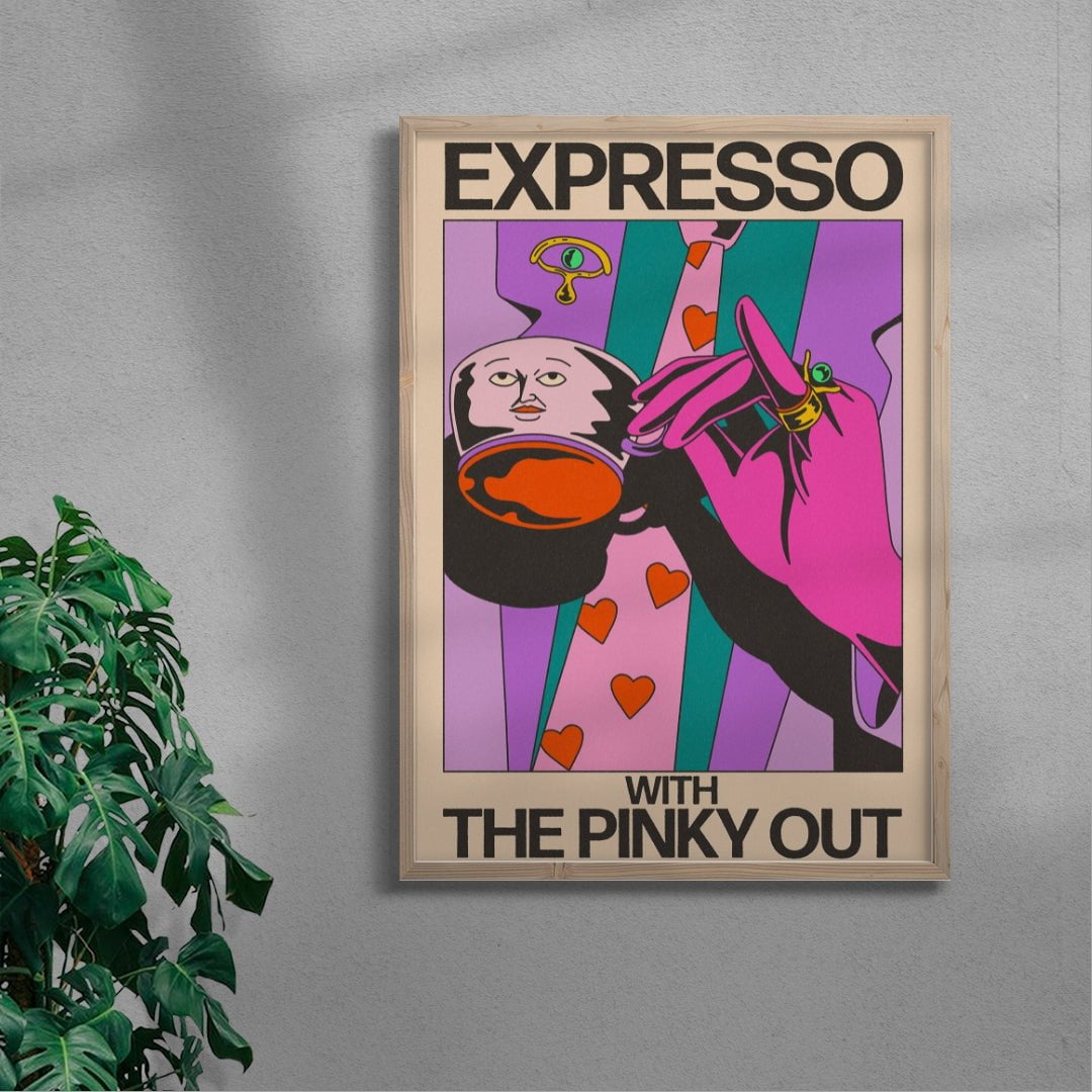 Expresso With the Pinky Out contemporary wall art print by Azaazelus - sold by DROOL