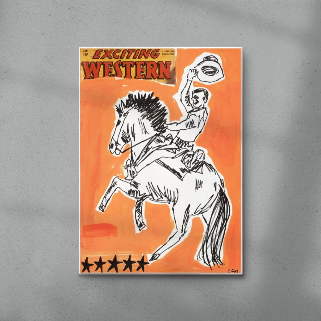 Wild West contemporary wall art print by Caitlin Flood-Molyneux - sold by DROOL