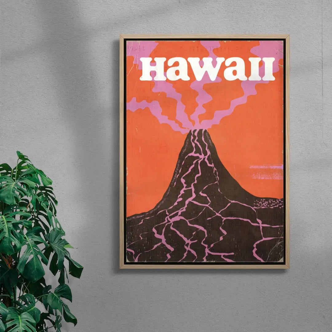 Retro Hawaii Volcano