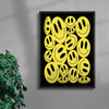 Happy smiley composition contemporary wall art print by Petra - sold by DROOL