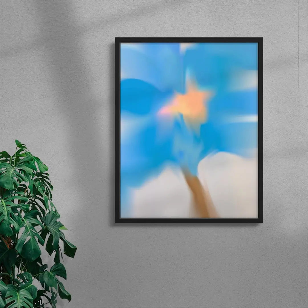 Blue Flower contemporary wall art print by Federico Sánchez - sold by DROOL