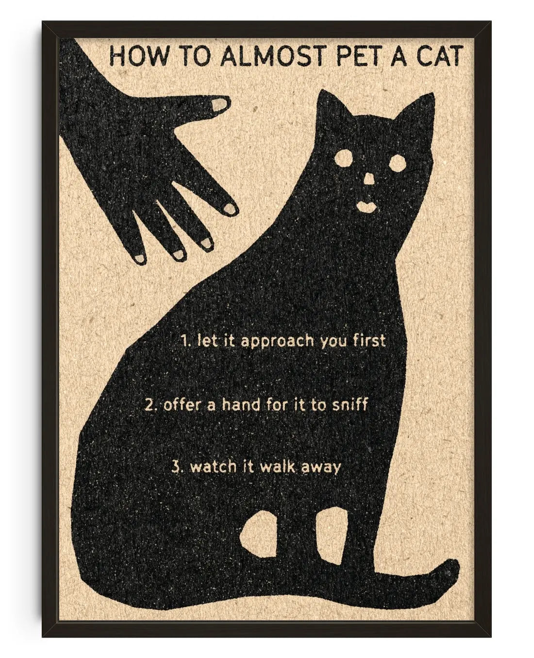 How To Almost Pet A Cat contemporary art print by David Schmitt - sold by DROOL