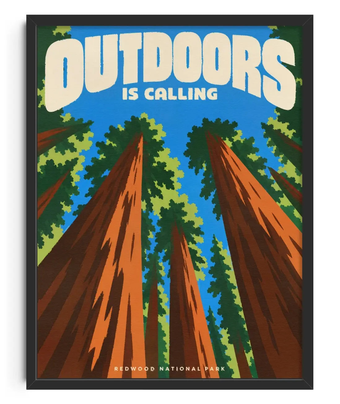 Outdoors is calling contemporary art print by Xela - sold by DROOL