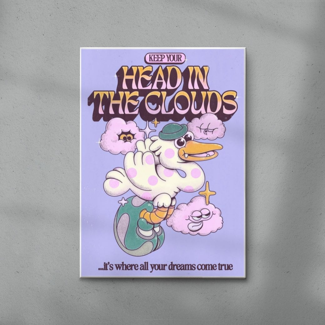 Head In The Clouds contemporary wall art print by My Sunbeam - sold by DROOL