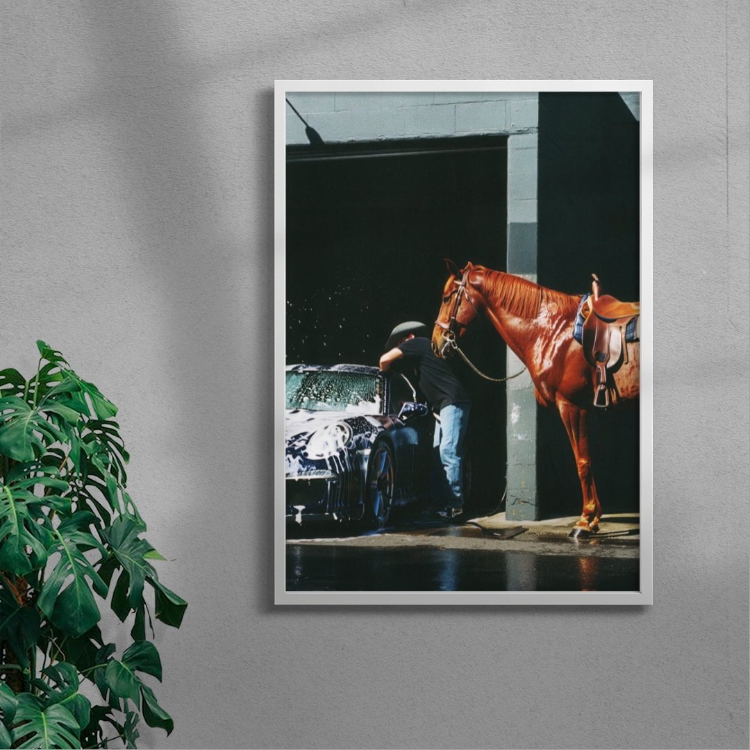 HORSEWASHING contemporary wall art print by Ces XC - sold by DROOL