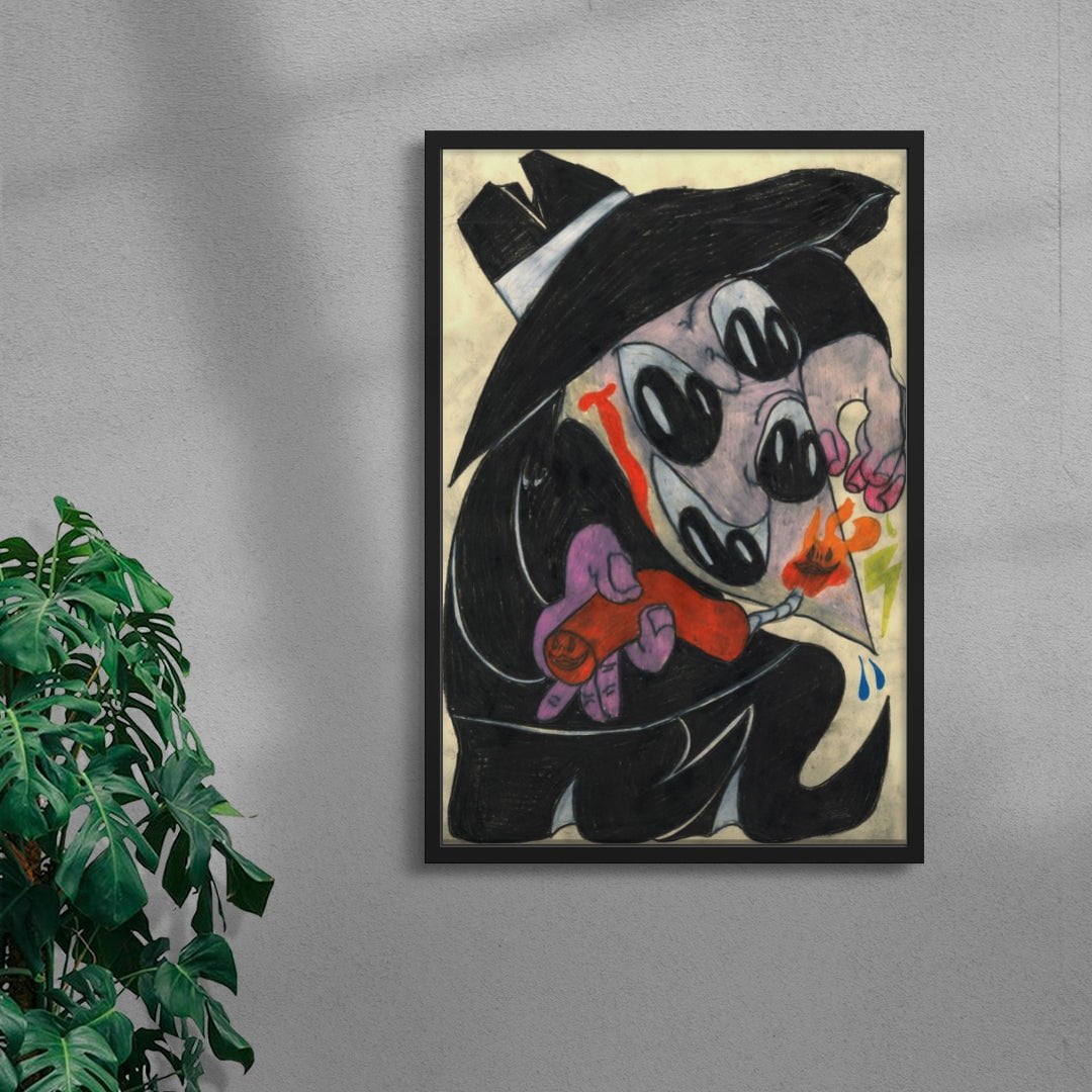 Black Spy contemporary wall art print by Austin Ansbro - sold by DROOL