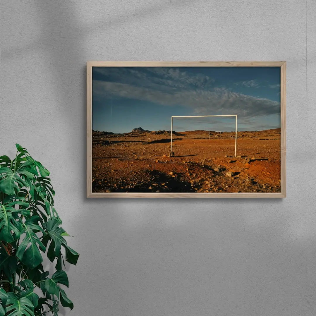 Desert Goalposts contemporary wall art print by Korbinian Grad - sold by DROOL