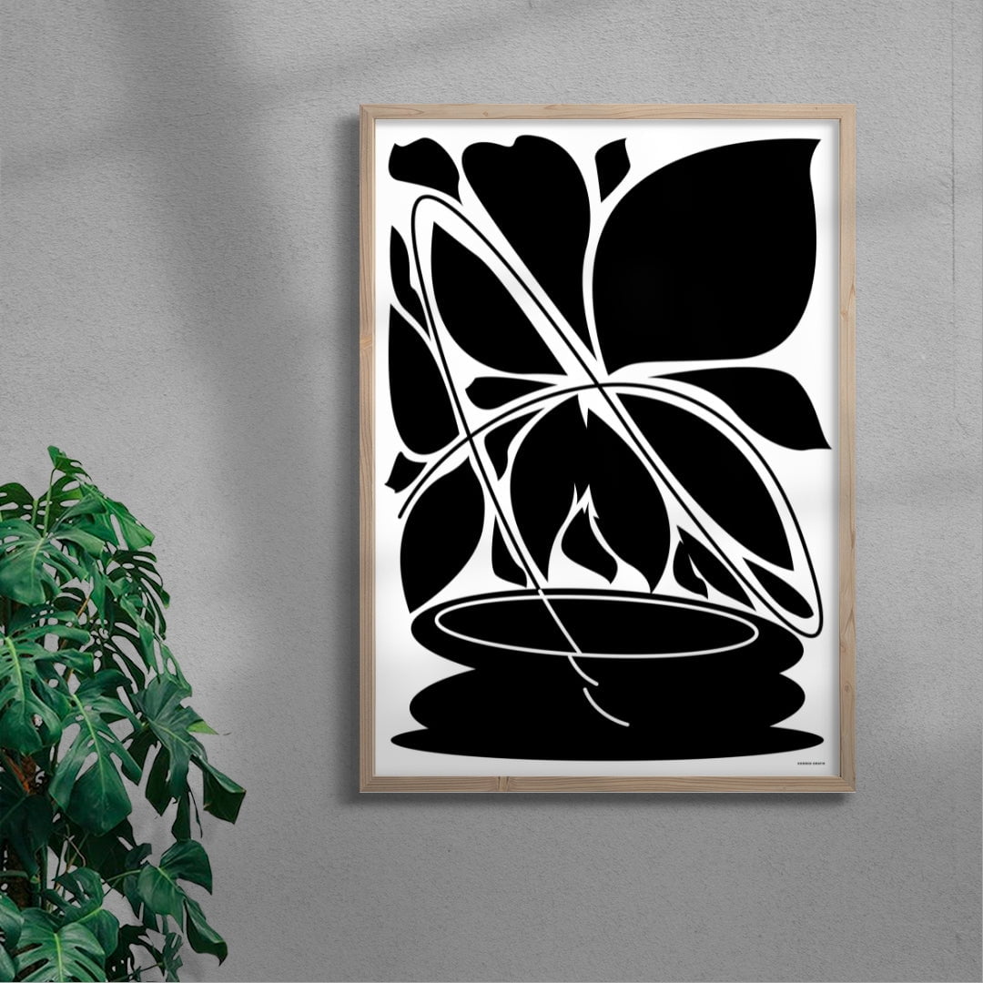 Potted plant 02 contemporary wall art print by Konrad Grafik - sold by DROOL
