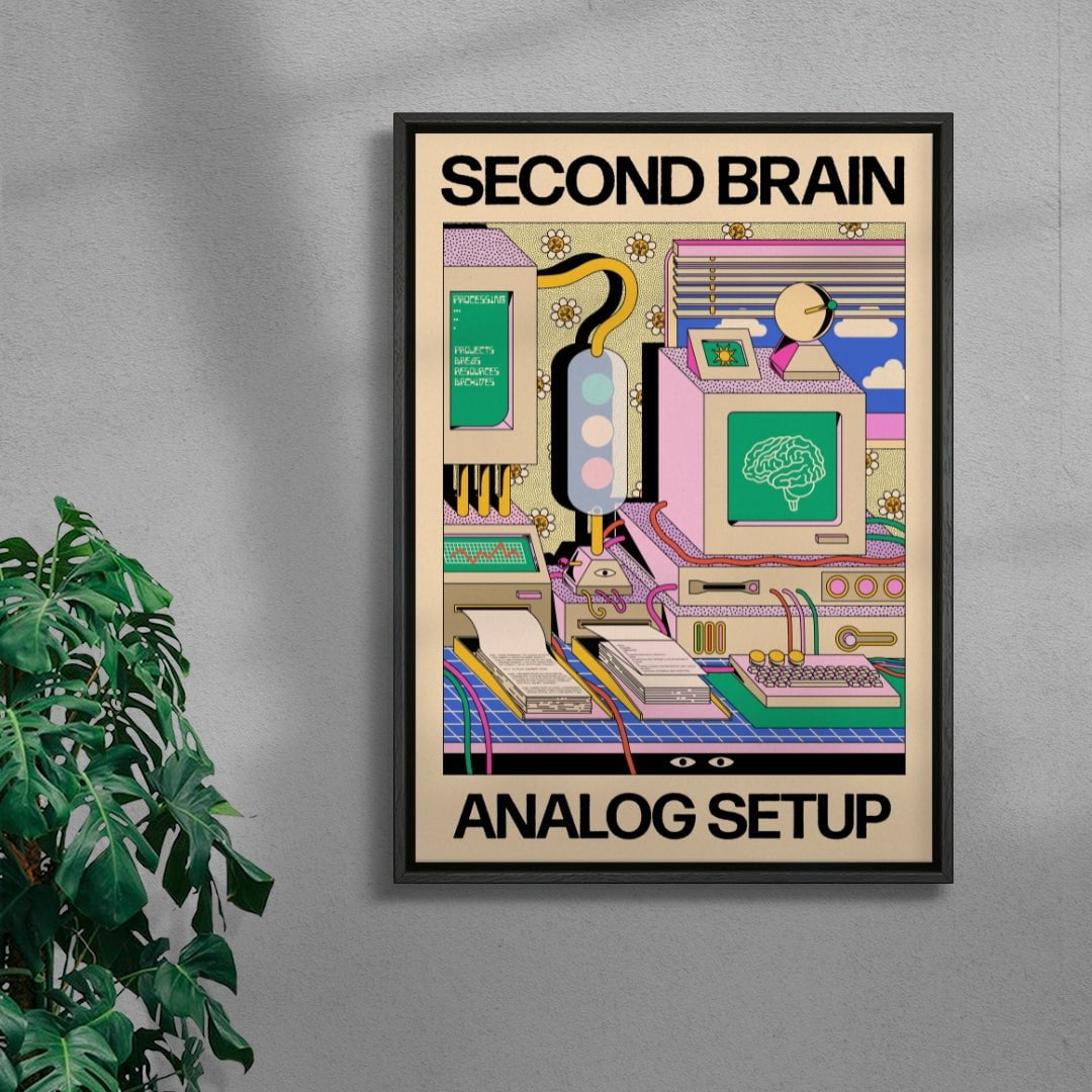 Second Brain contemporary wall art print by Azaazelus - sold by DROOL