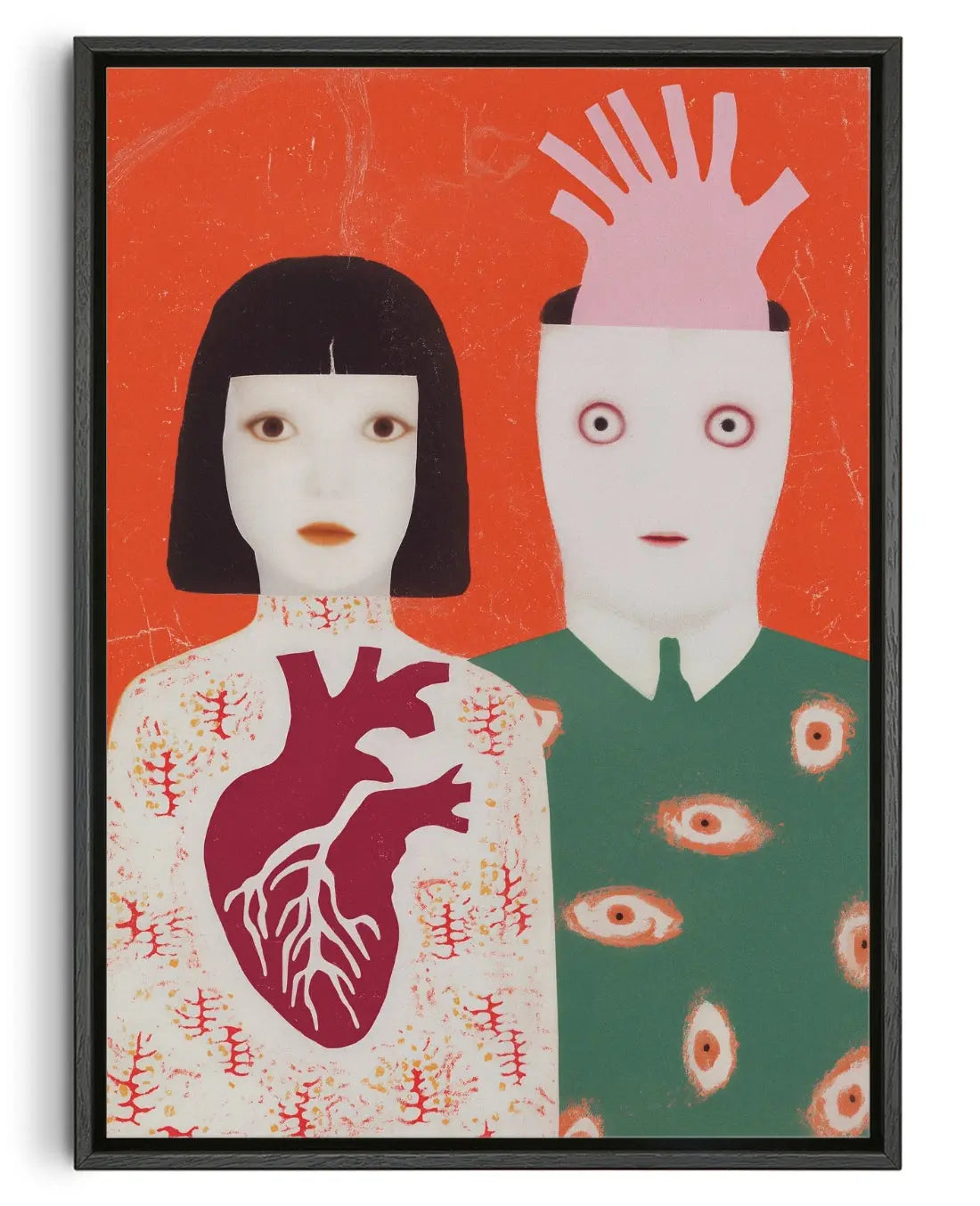 Split love contemporary canvas print by ImagineThat - sold by DROOL
