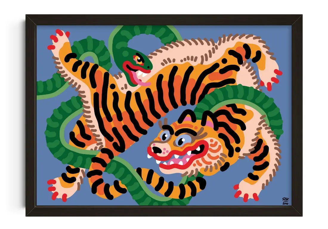 Rumble In The Jungle contemporary art print by Rik Lee - sold by DROOL