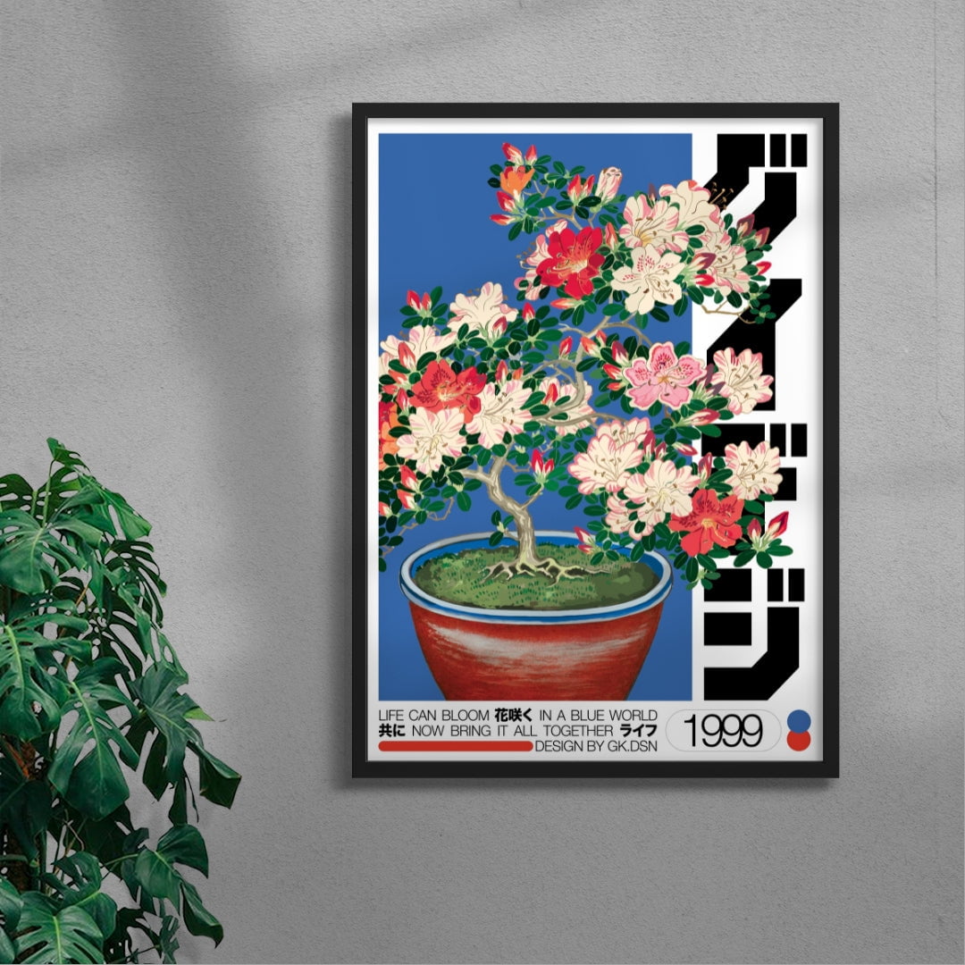11.7x16.5" (A3) / Unframed Japanese Bloom - UNFRAMED contemporary wall art print by George Kempster - sold by DROOL