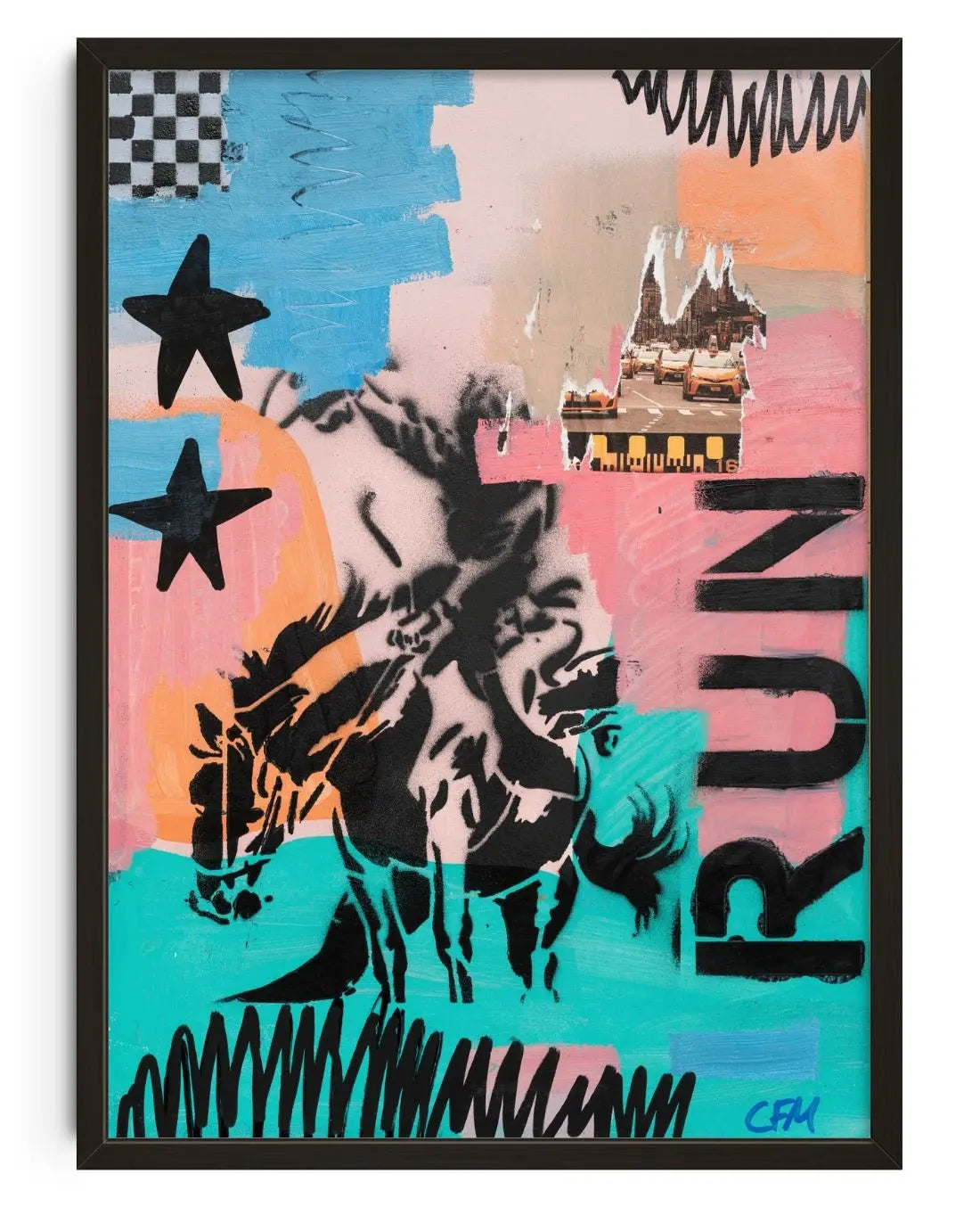 Run contemporary wall art print by Caitlin Flood-Molyneux - sold by DROOL