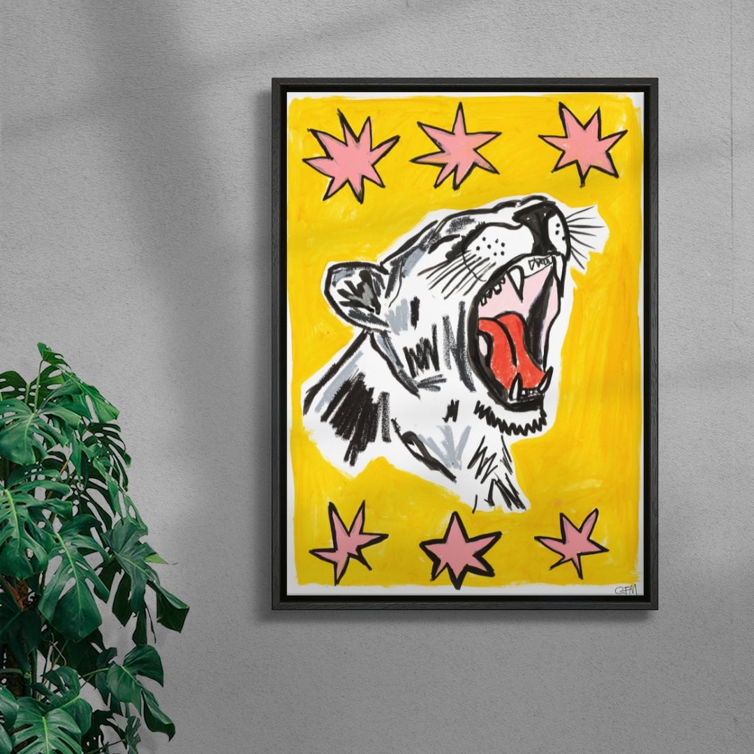 Cougar contemporary wall art print by Caitlin Flood-Molyneux - sold by DROOL