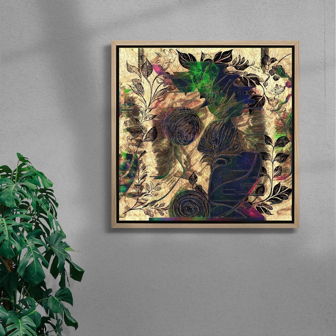 Engraved contemporary wall art print by Misbah Anjum-James - sold by DROOL